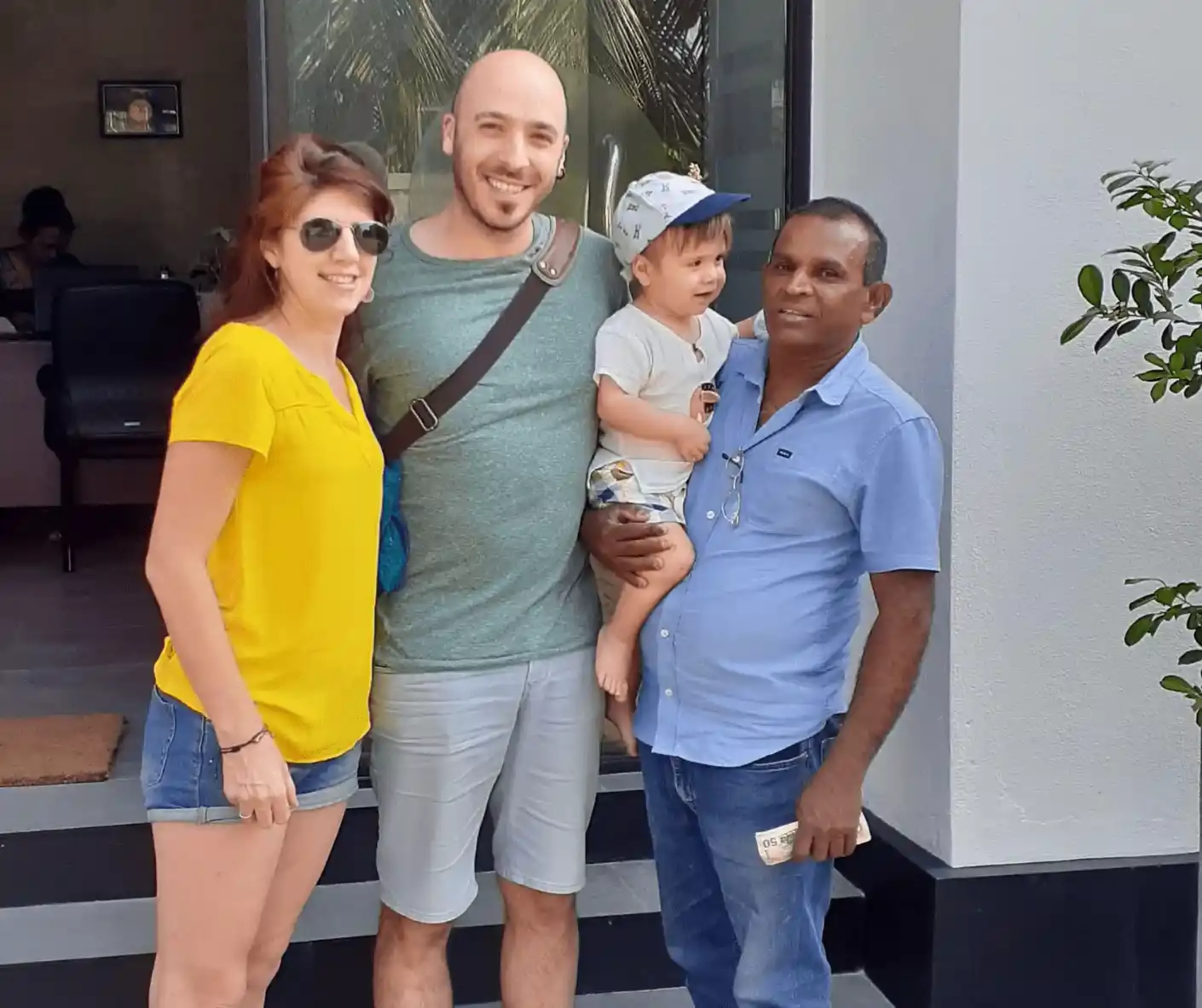 Family enjoying Sri Lanka trip with their driver