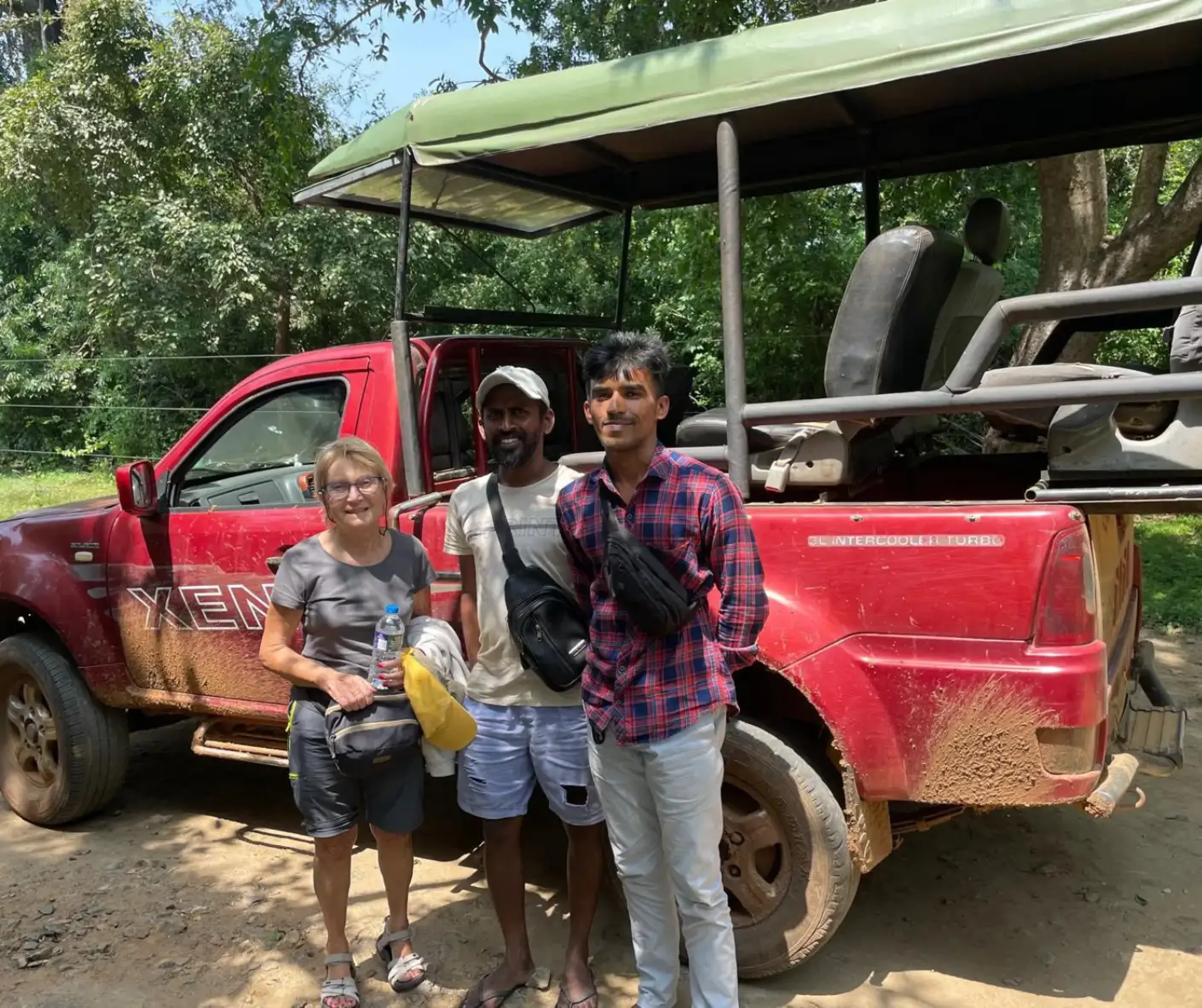 Tourists With Jeep Driver At Yala Jeep Safari Sri Lanka