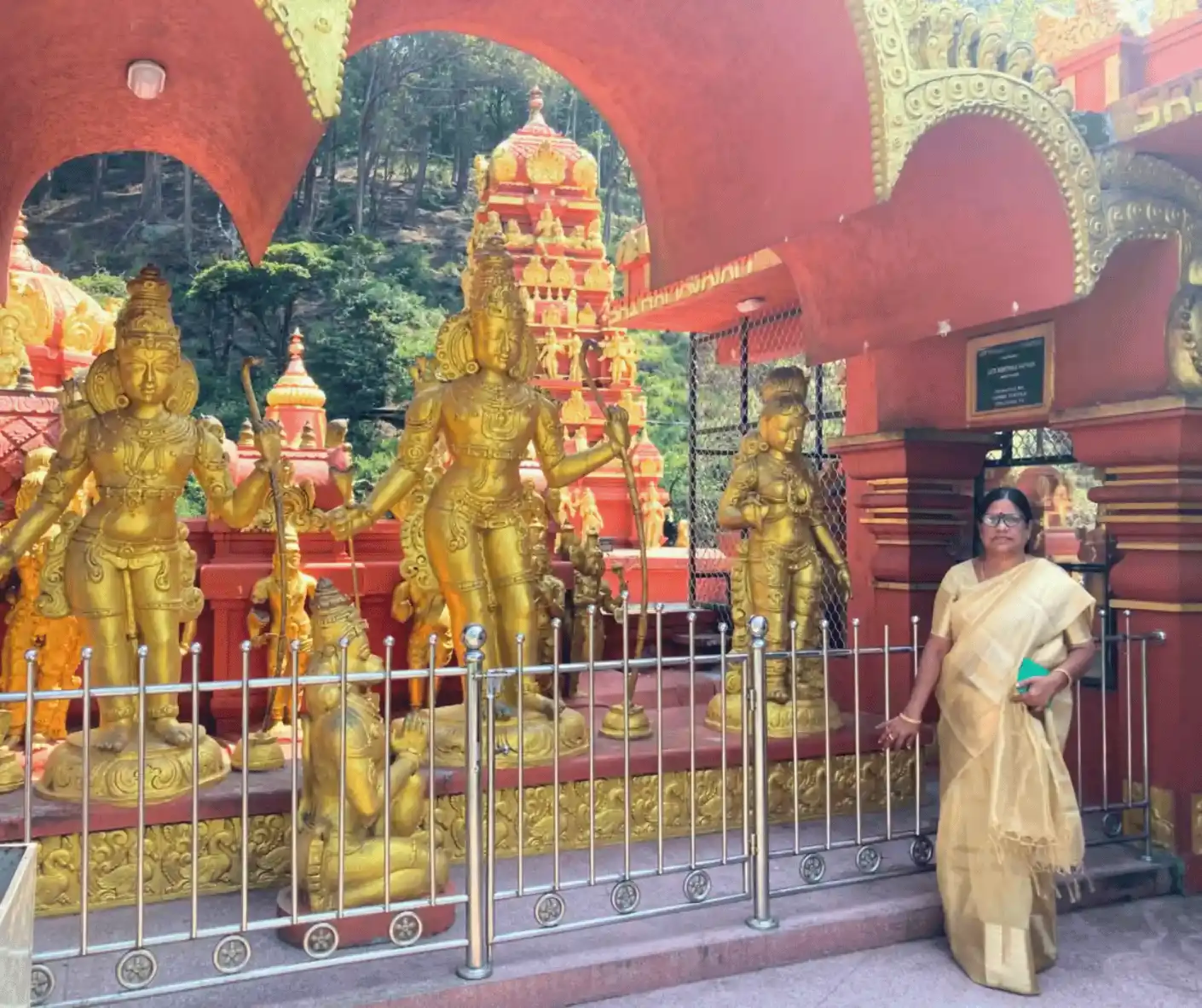 tourist travel from india traveling sri lanka trip with driver and guide with car in seetha amman temple nuwara eliya ramayana site hanuman footprint