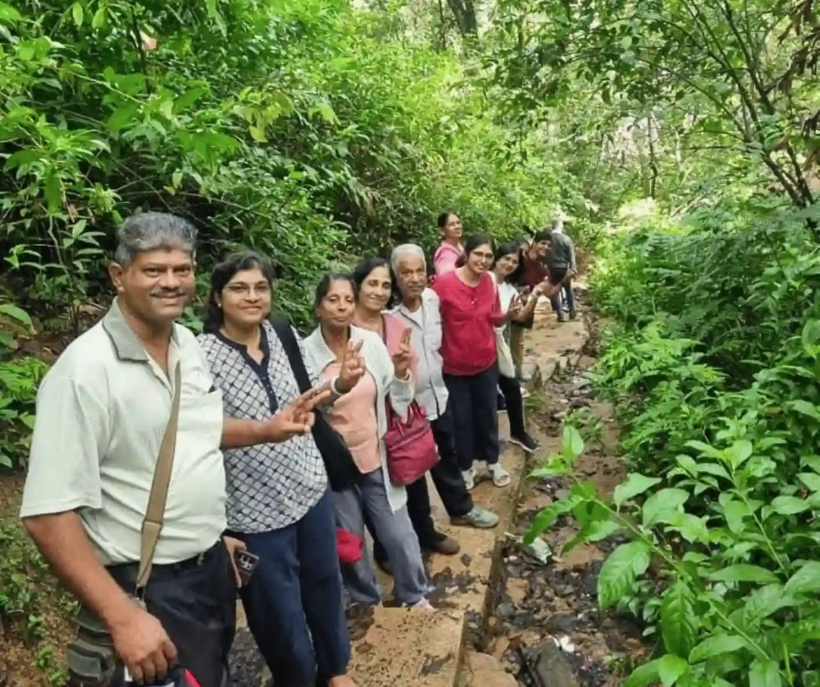 tourist travel group from malaysia traveling sri lanka trip with driver and guide in ella nine arch bridge exploring sri lanka
